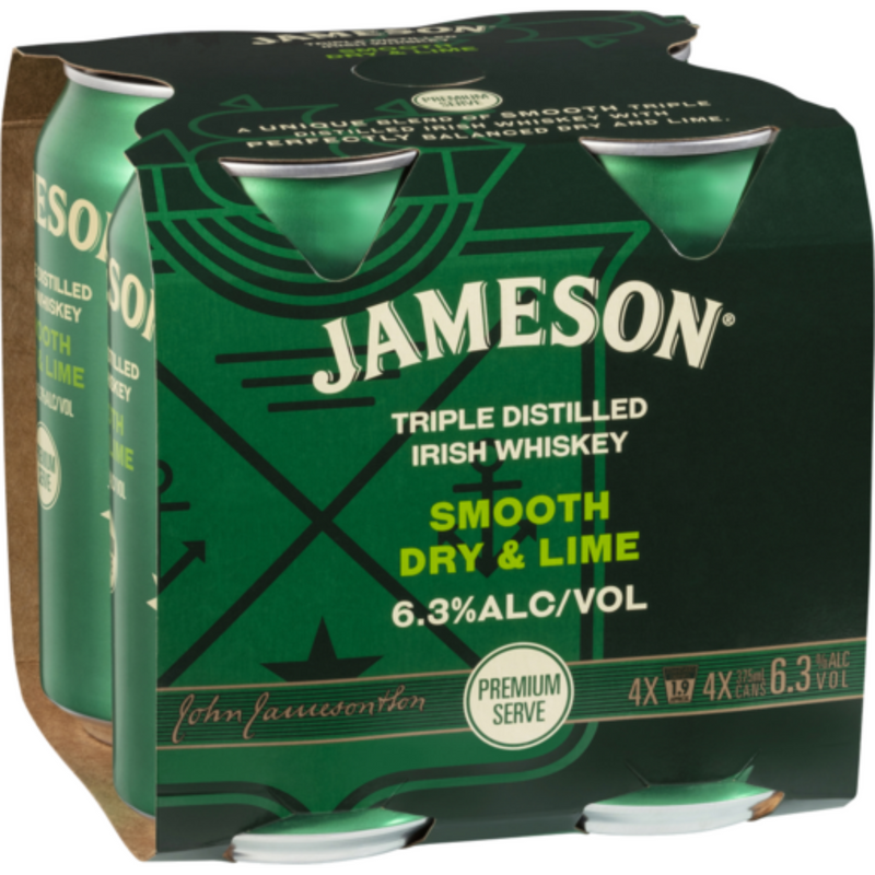 Jameson Smooth Dry & Lime 6.3% 4pk