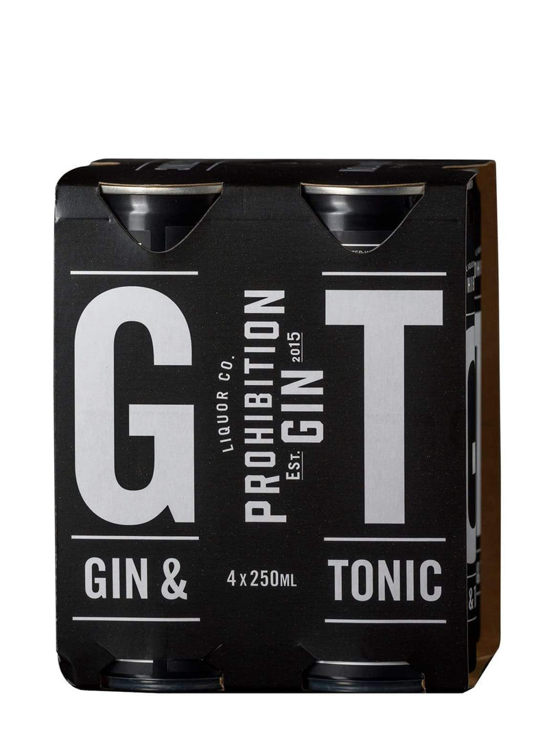 Prohibition Gin & Tonic 4 Pack 5.5% 250ml